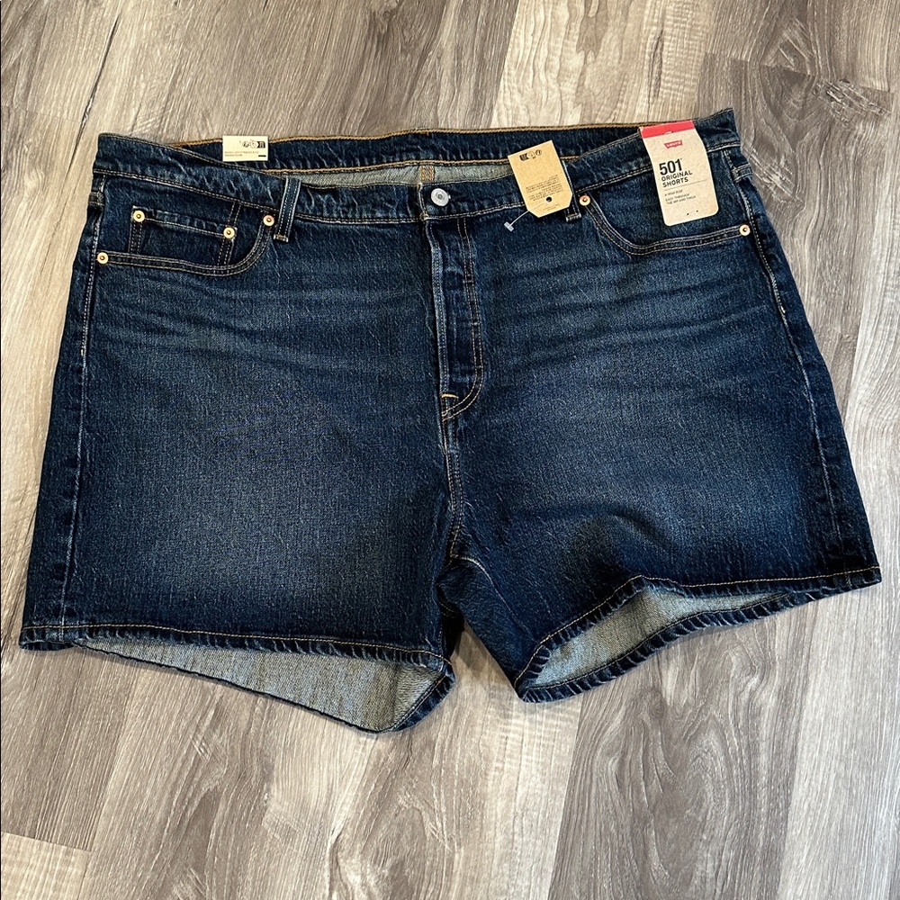 Levi's High Waist Denim Shorts - Dark Blue